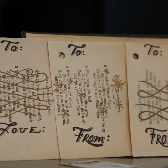 Antique paper gift labels handmade by Artisanne. - Picture 8 of 12